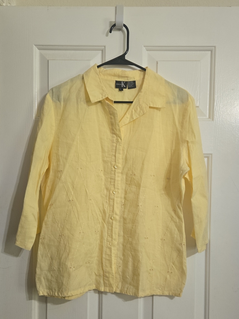 Dina K. Yellow Linen Button-Up Shirt